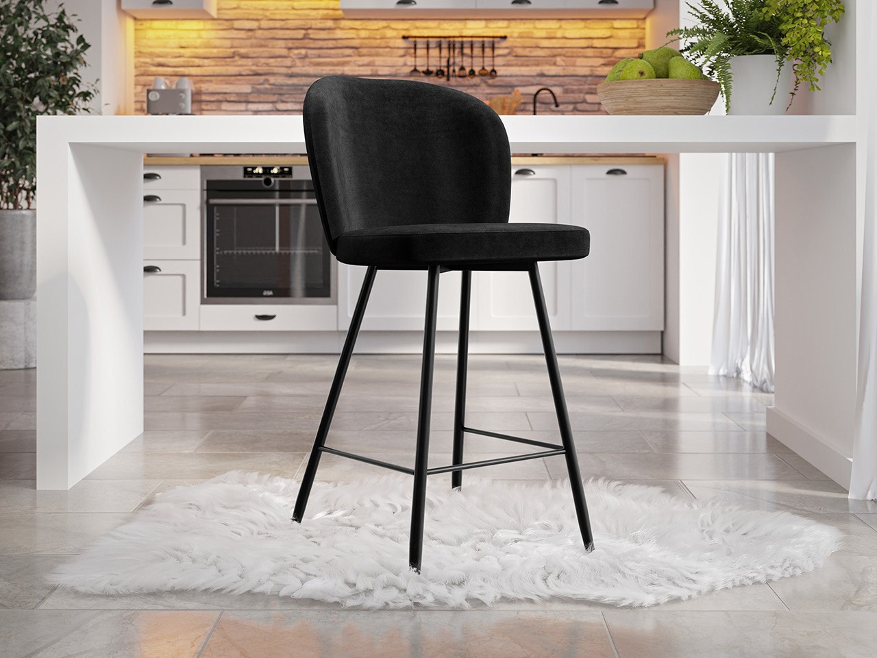 Barstuhl Jackson 101 (Schwarz + Magic Velvet 2219)