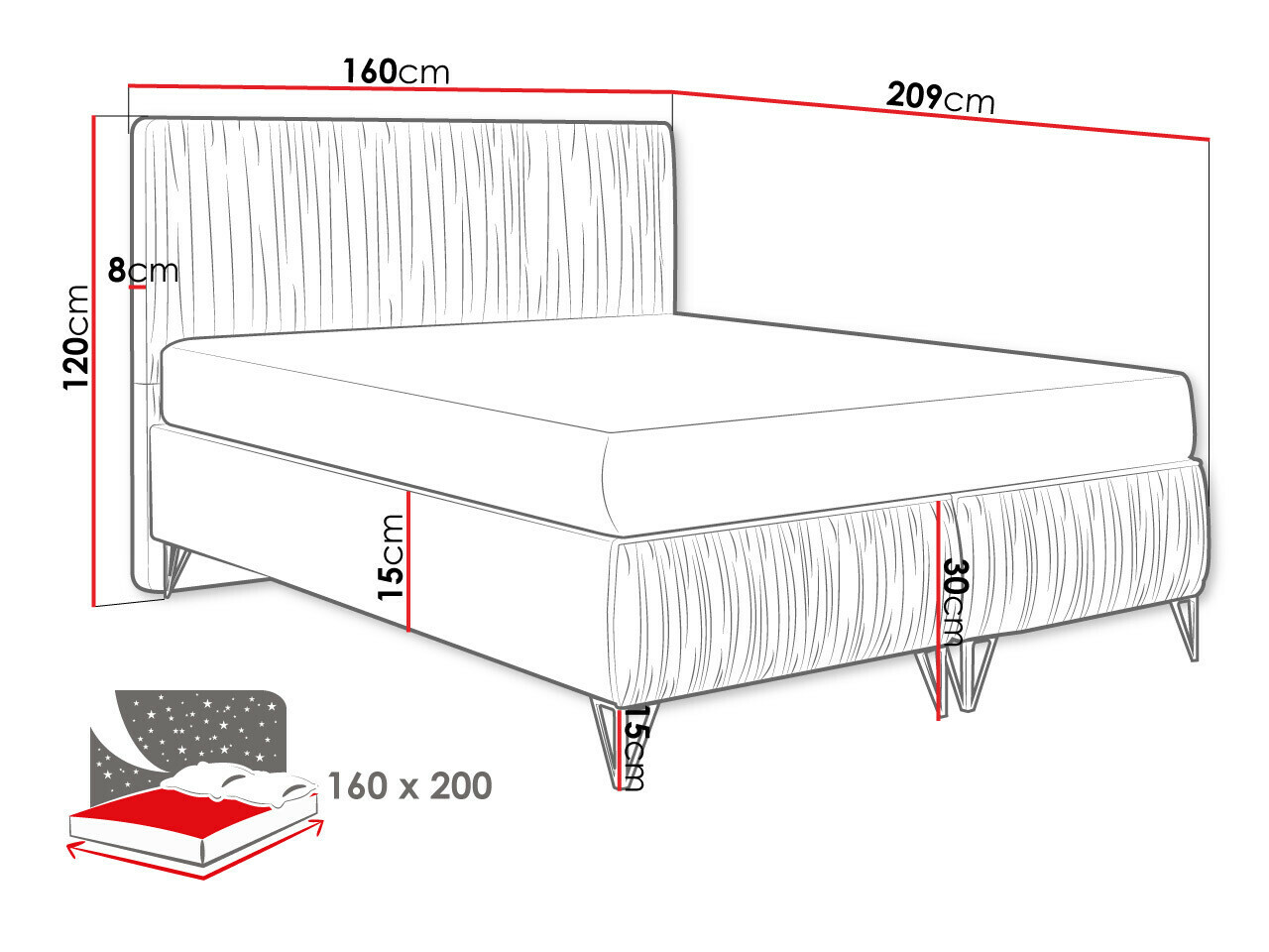 Boxspringbett Logan 112 (Amor Velvet 4305)