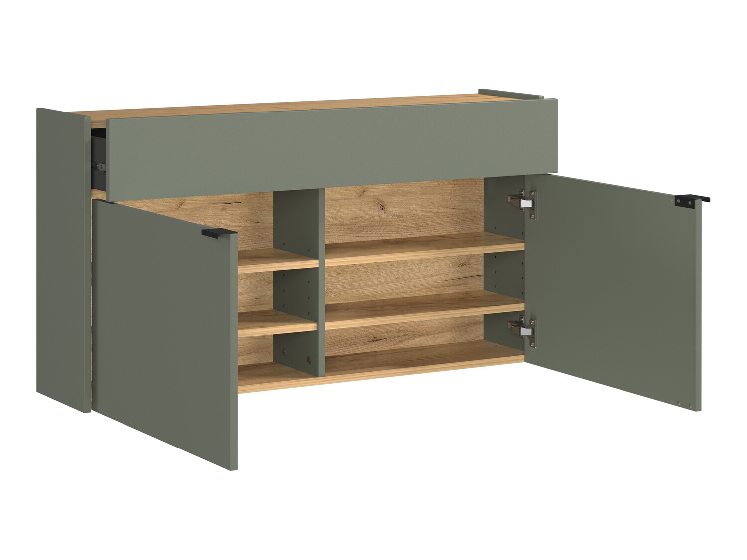 Flurgarnitur Cirsale 107 (Staubiges Grün + Navarra eichenholzoptik)
