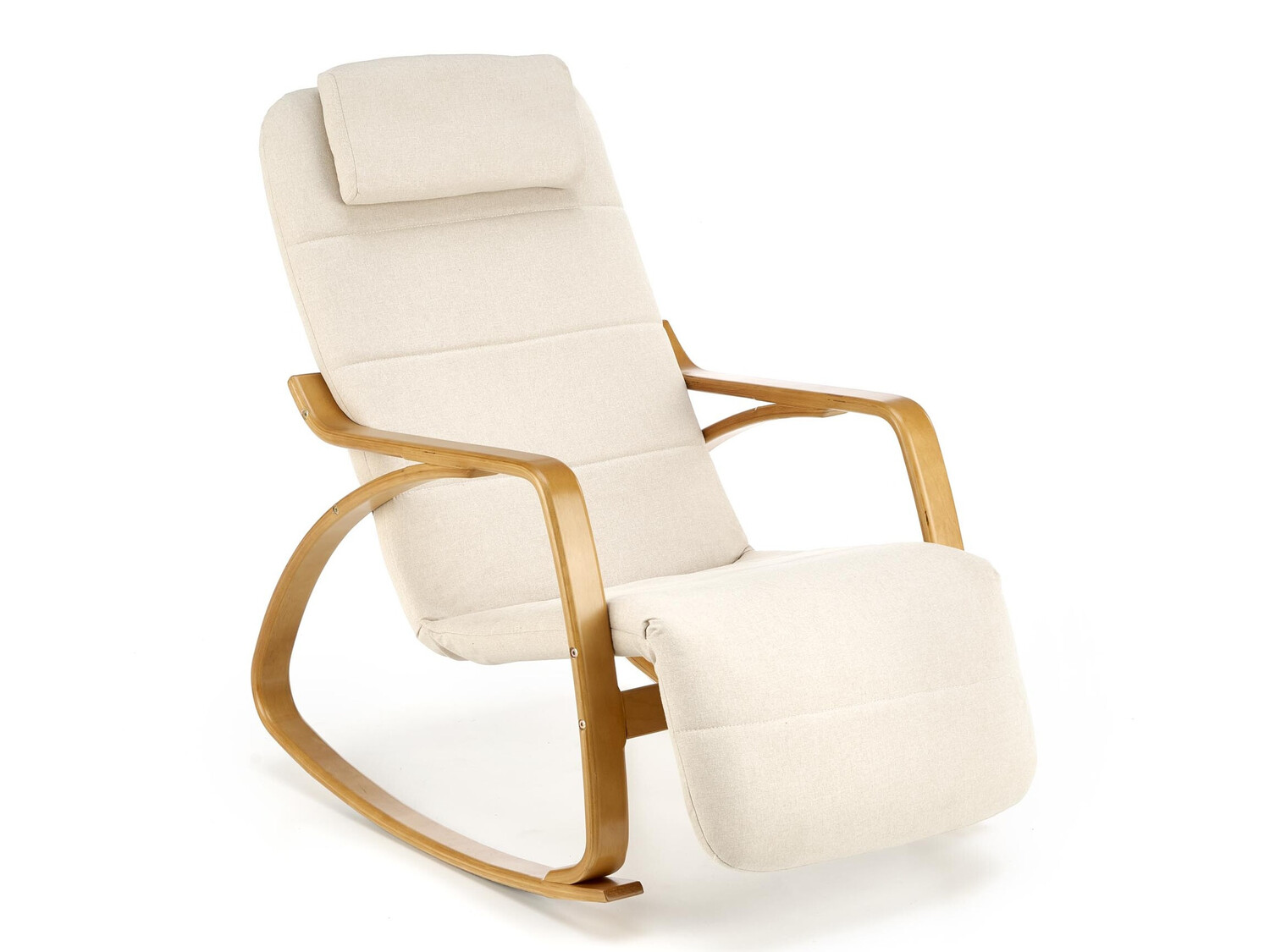 Schaukelstuhl Houston 1552 (Beige + Helles Holz)