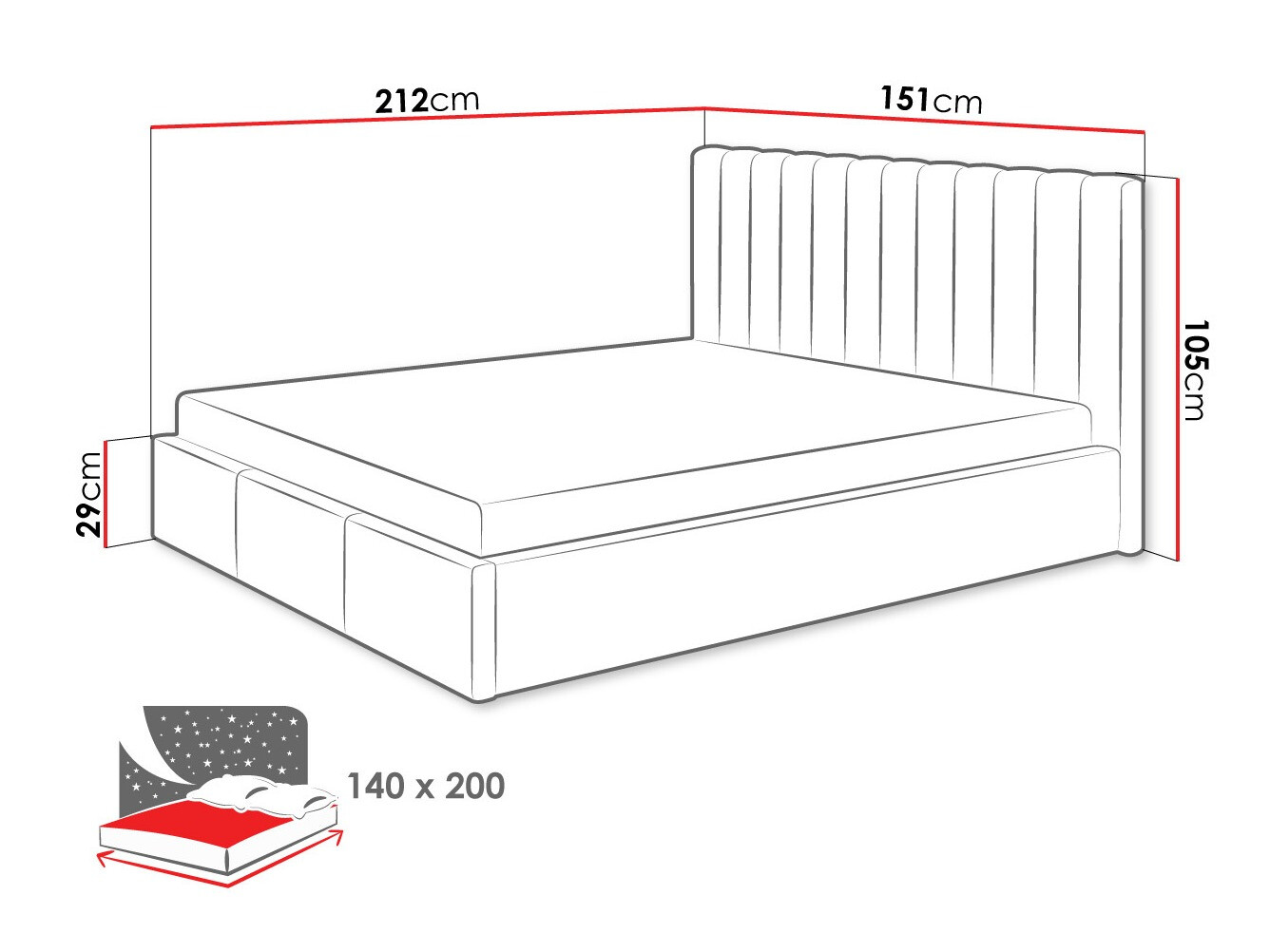 Bett ComfiDream Fenara I (Fresh 32)