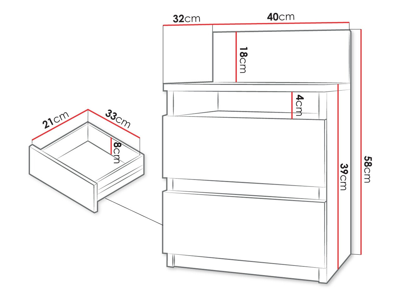 Nachttisch Comfivo 157 (Schwarz)