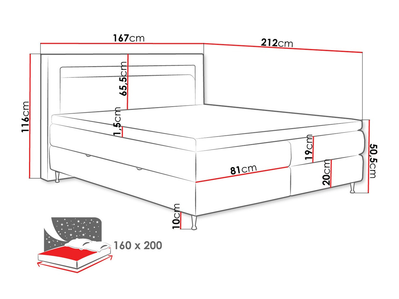 Boxspringbett ComfiDream Celara (Fresh 13)