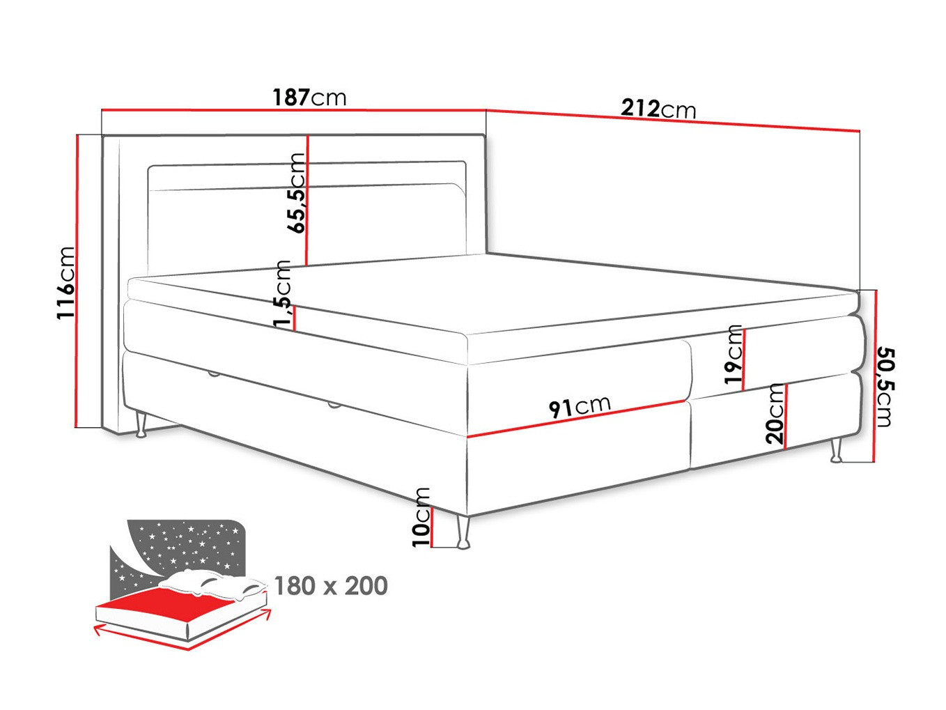 Boxspringbett ComfiDream Celara (Fresh 13)