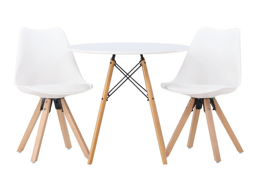 Essgruppe Dallas 4244 (Weiß + Hellbraun)