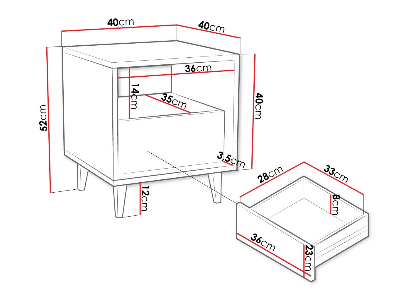 Nachttisch Comfivo Romtori