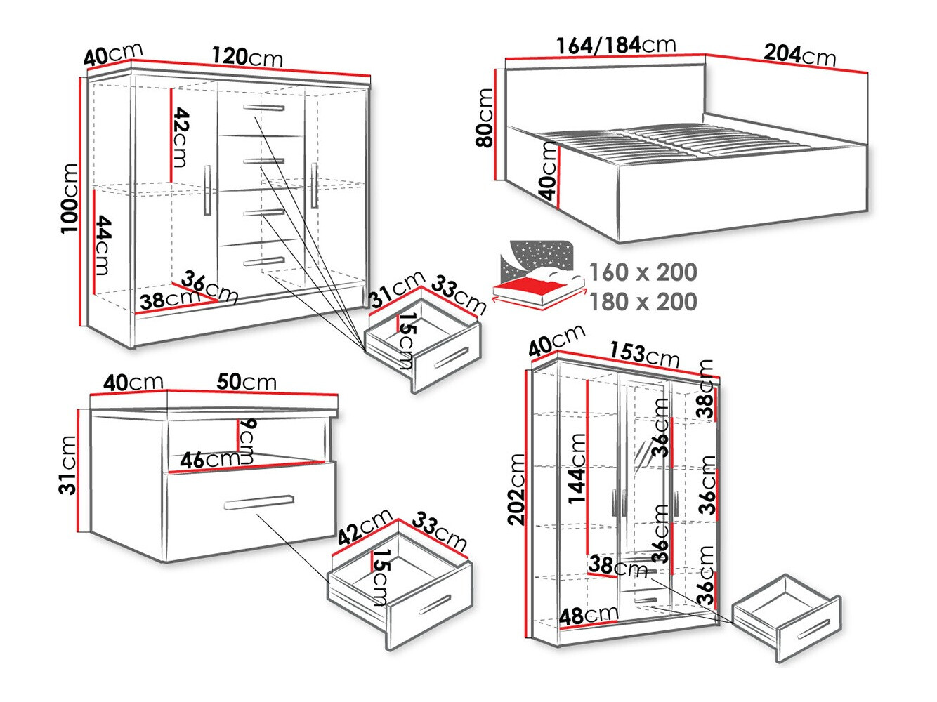 Schlafzimmer-Set Comfivo Pastor