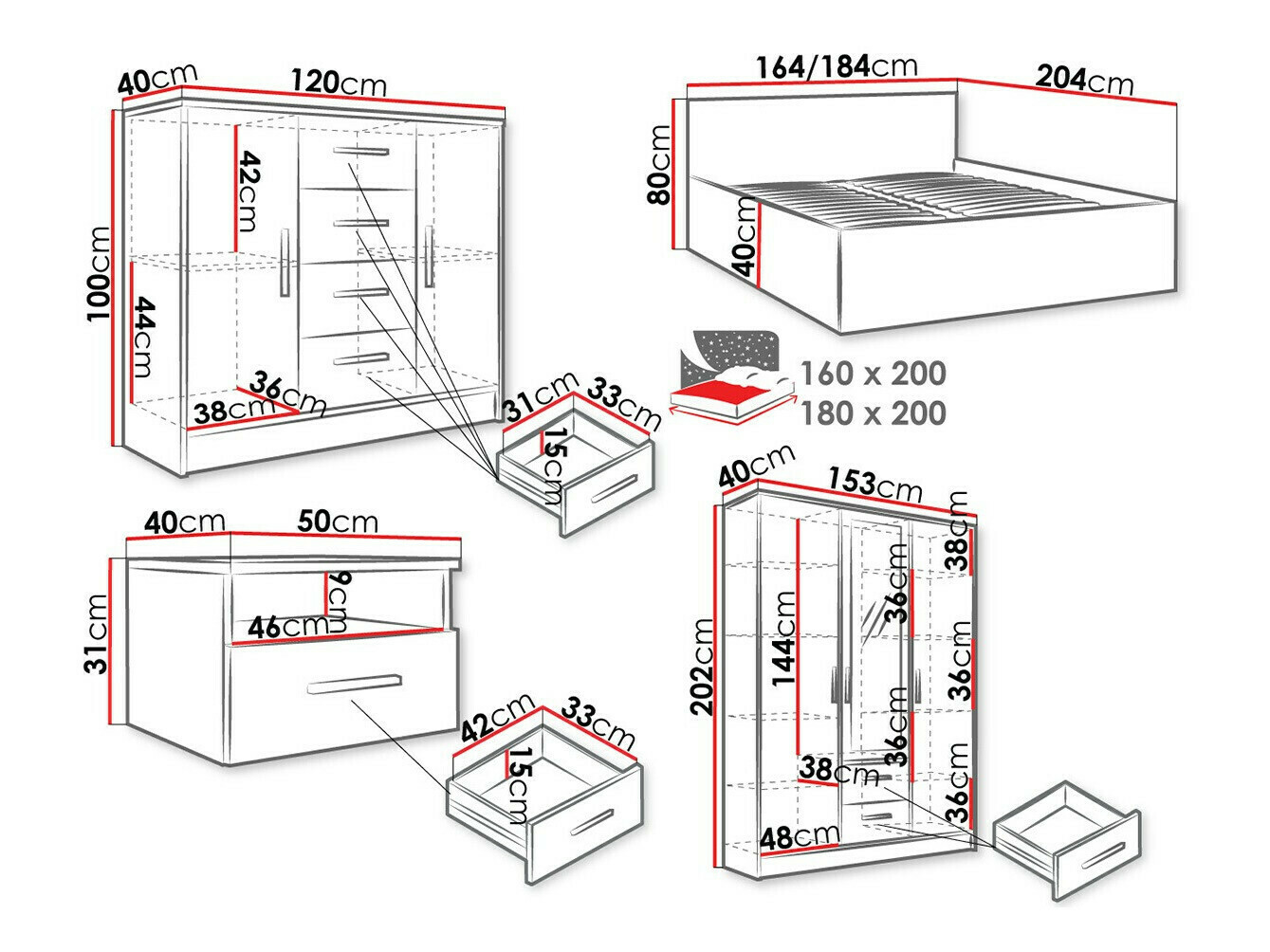 Schlafzimmer-Set Comfivo Pastor