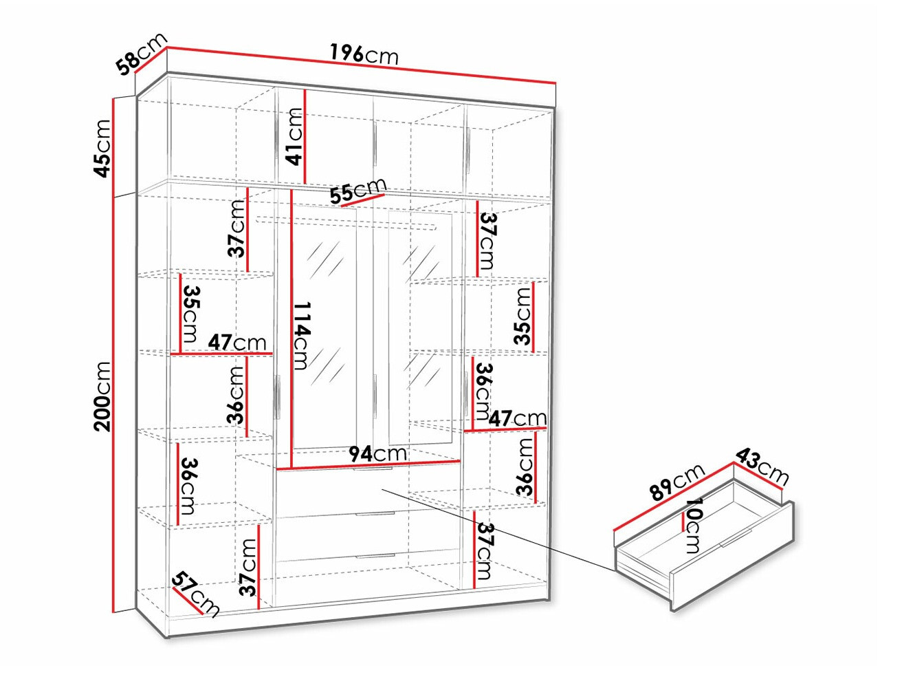 Kleiderschrank Ophdome 107