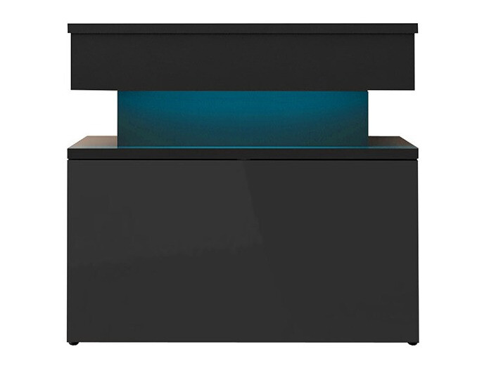 Nachttisch Monfero (Schwarz + Schwarz glänzend)