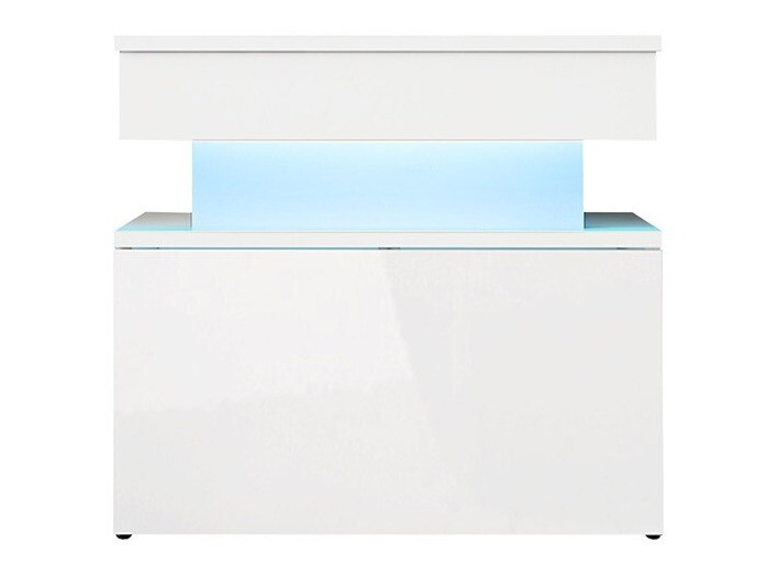 Nachttisch Monfero (Weiß + Weiß glänzend)