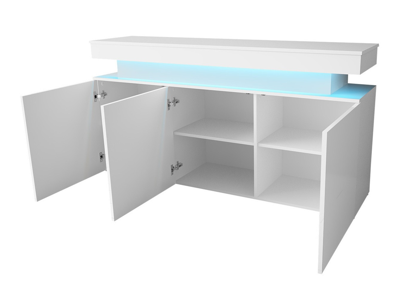 Sideboard Monfero (Schwarz + Schwarz glänzend)