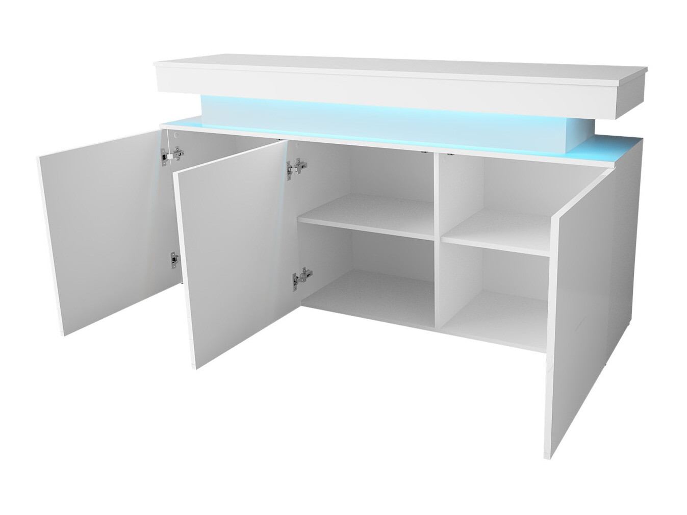 Wohnzimmer-Sets Monfero (Weiß + Weiß glänzend)