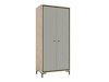 Kleiderschrank Reno J101 (Grau + Artisan Eichenholzoptik)