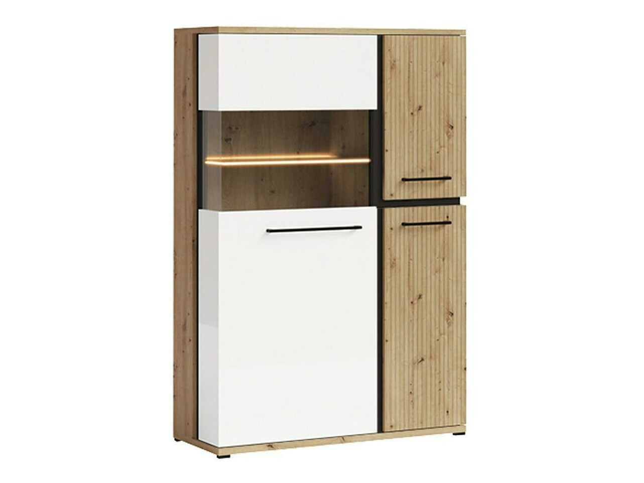 Regal Reno 122 (Weiß + Artisan Eichenholzoptik)