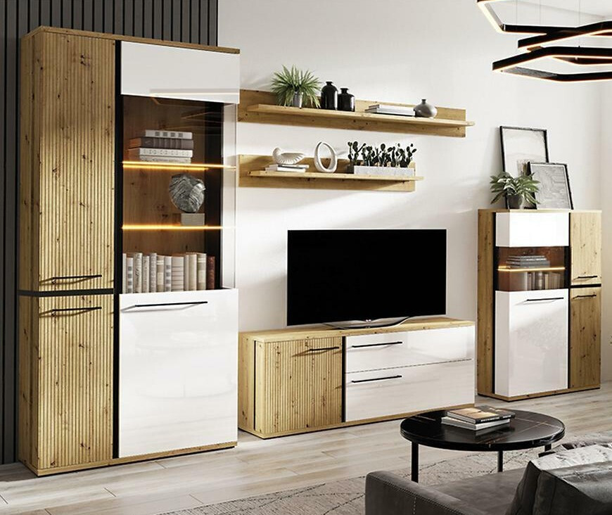 Regal Reno K101 (Weiß + Artisan Eichenholzoptik)