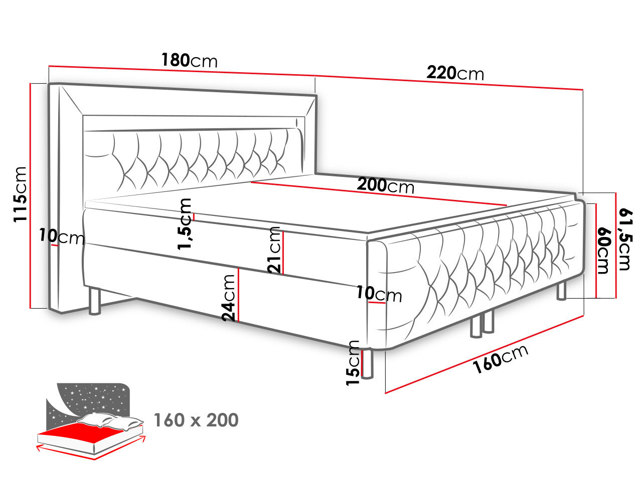 Boxspringbett Nashville 126