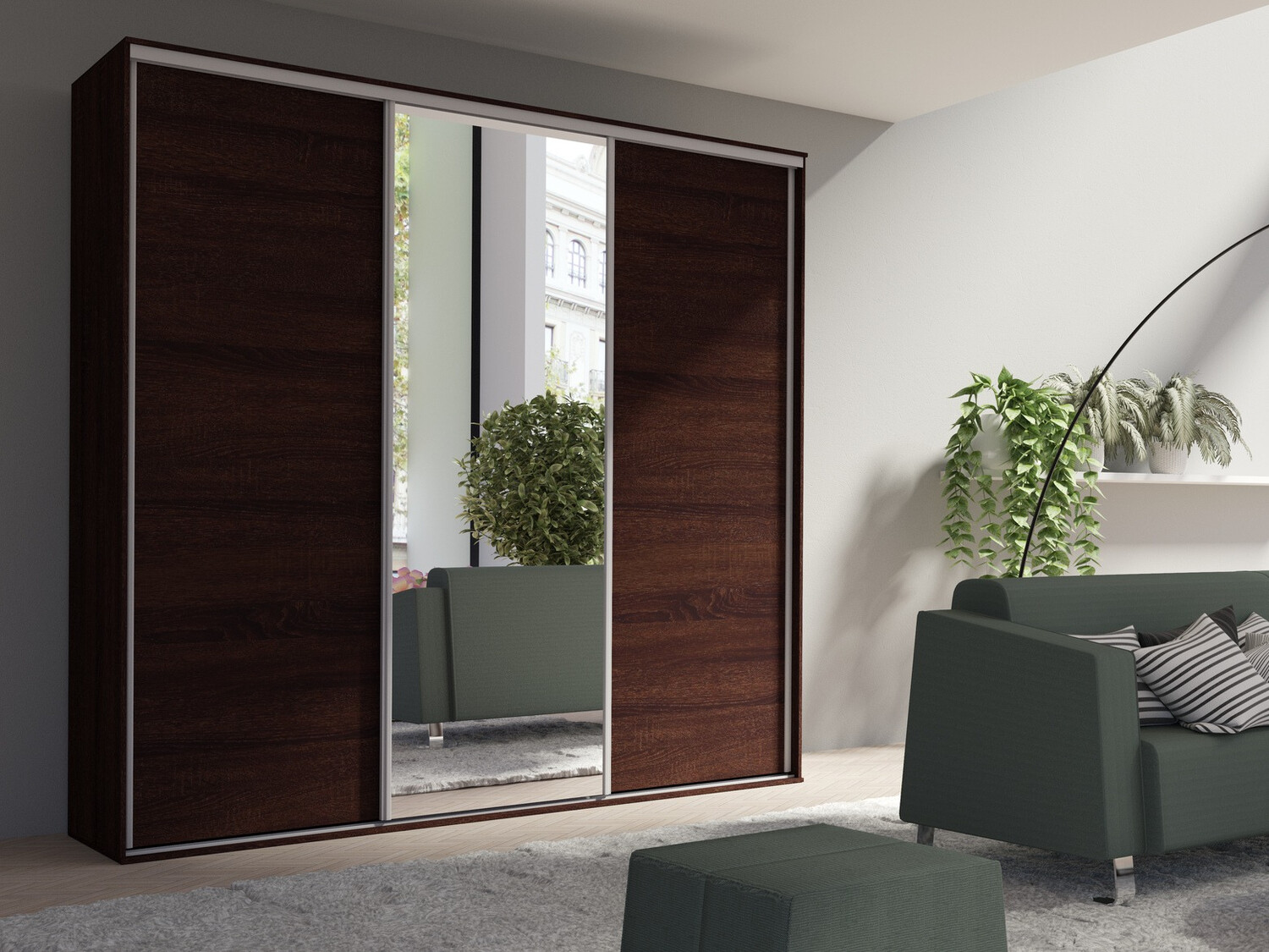 Kleiderschrank Murrieta 181 (Eichenholzoptik Sonoma dunkel)