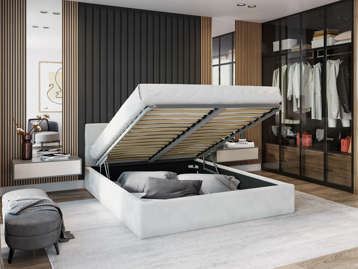 Bett Fairfield 107 (Weiß)