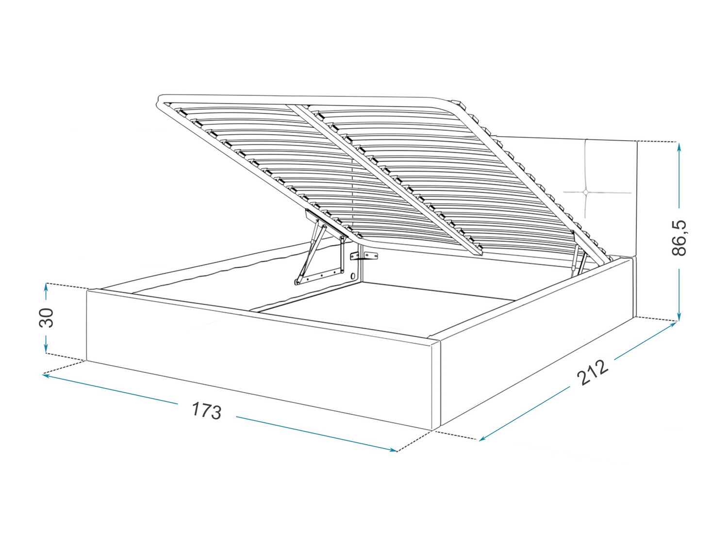 Bett Fairfield 107 (Weiß)