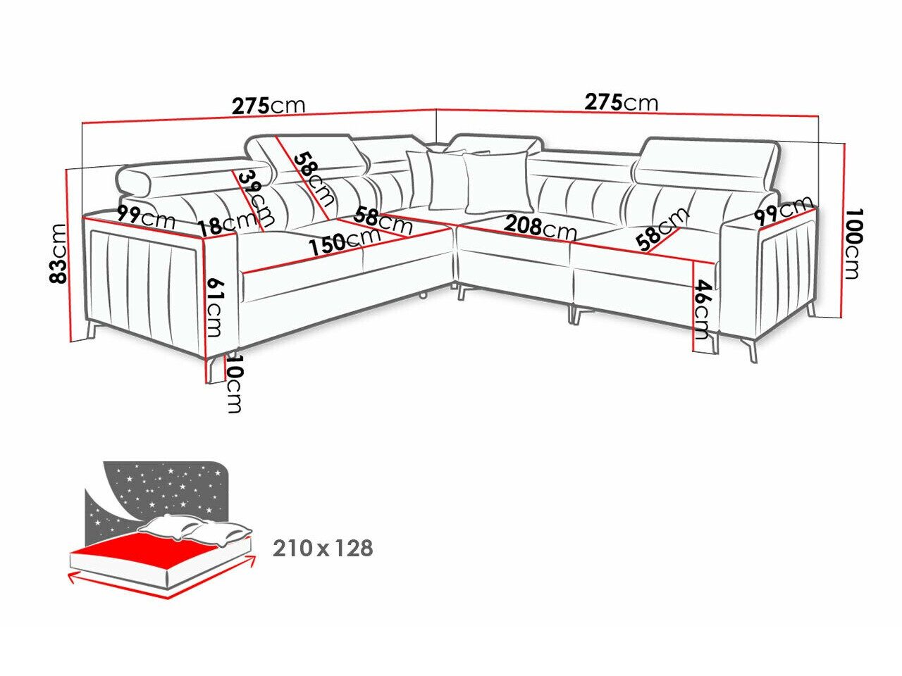 Ecksofa Sarasota 152 (Mono 242 + Botanical 36)