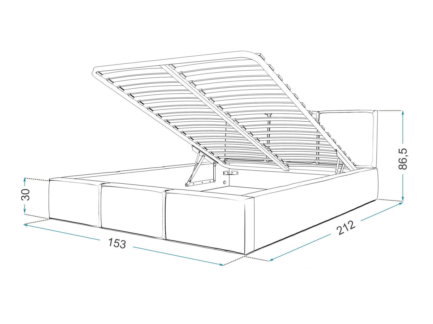 Bett Fairfield 109 (Grau)