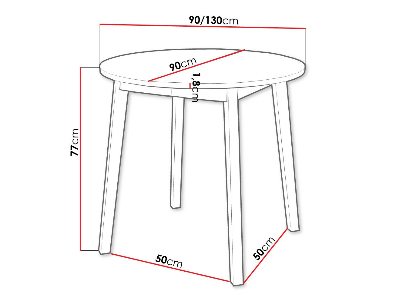 Tisch Edmond 112 (Weiß + Schwarz)