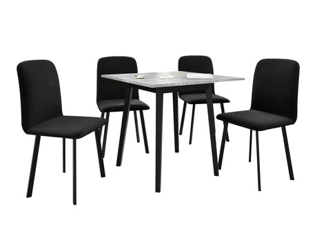 Essgruppe Edmond 116 (Grauer Marmor + Schwarz)