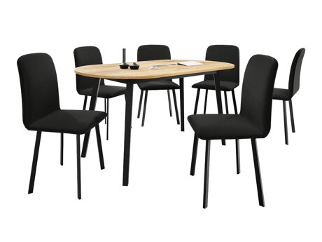Essgruppe Edmond 121 (Craft goldene Eichenholzoptik + Schwarz)