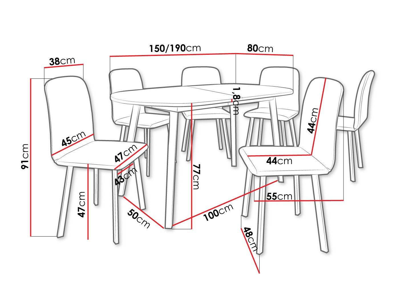 Essgruppe Edmond 121 (Craft goldene Eichenholzoptik + Schwarz)