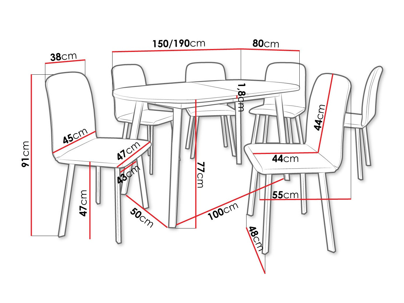 Essgruppe Edmond 121 (Craft goldene Eichenholzoptik + Schwarz)