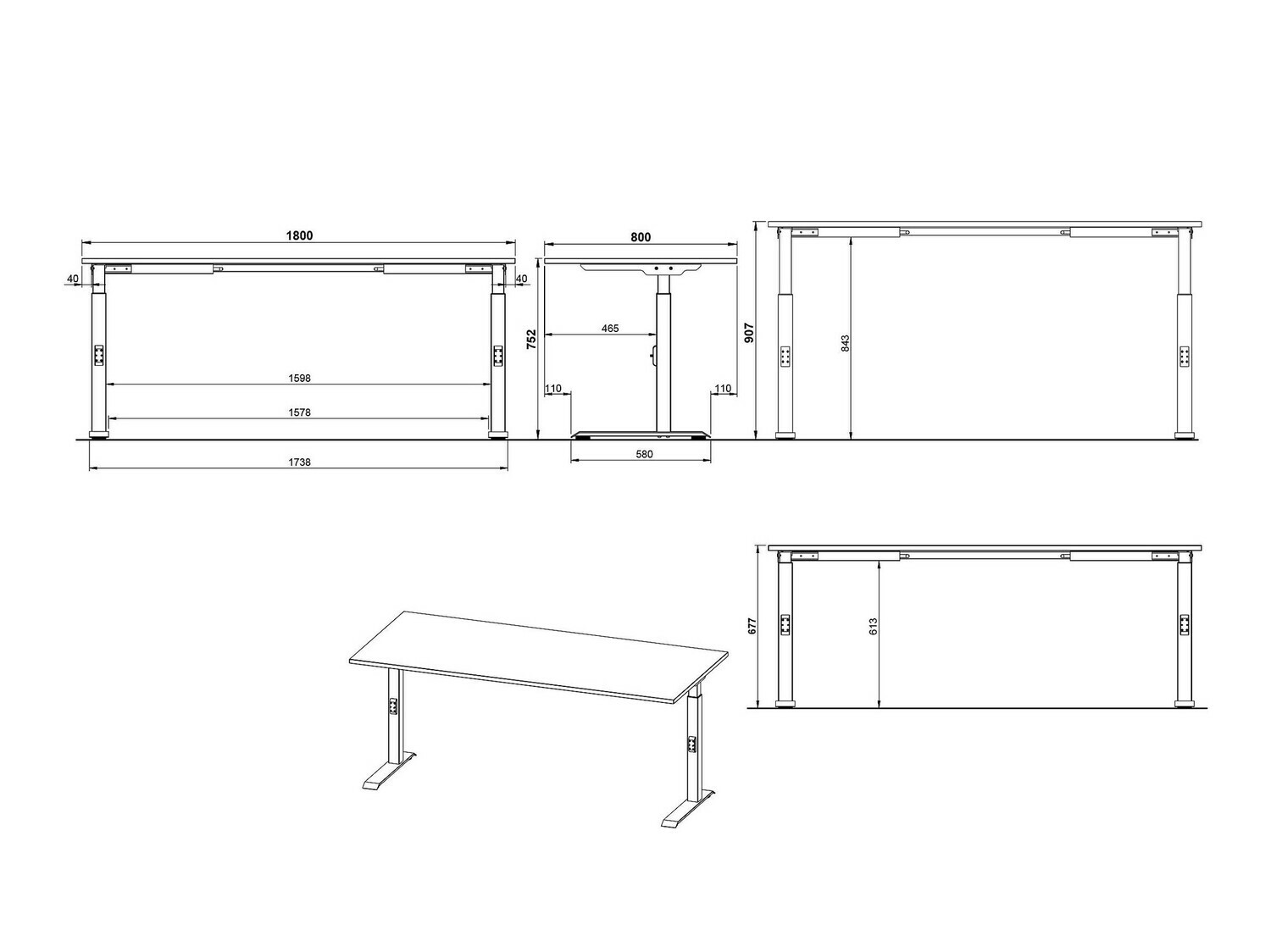 Bürotisch Feltoru 117 (Graphit)