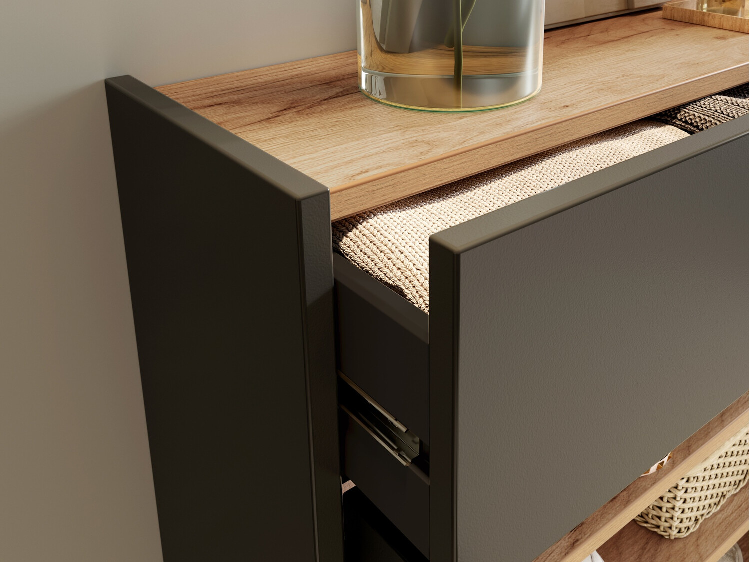 Flurgarnitur Cirsale 104 (Graphit + Navarra eichenholzoptik)
