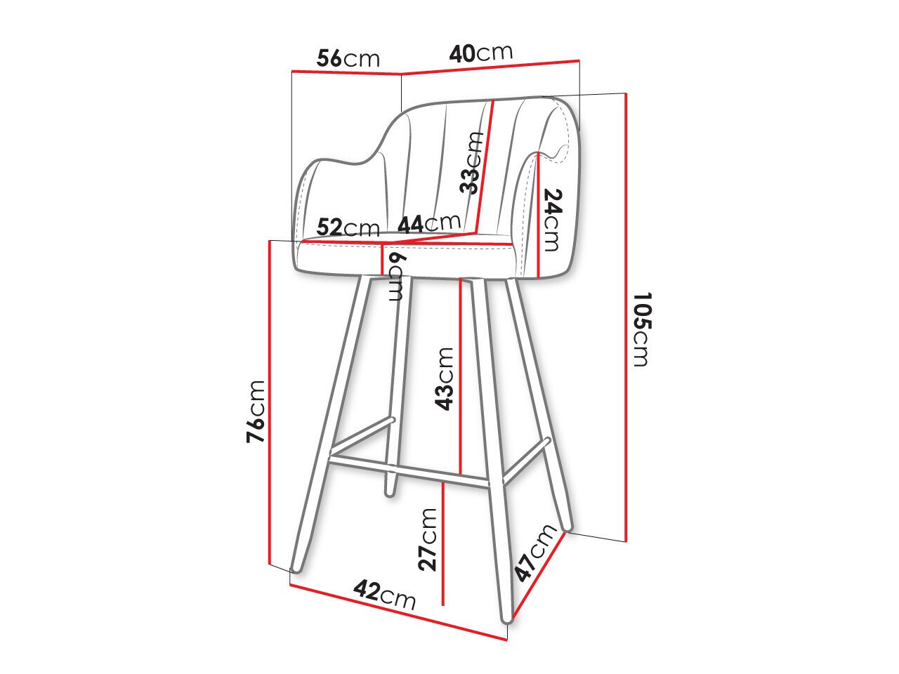 Barstuhl Comfivo Anser I (Magic Velvet 2219)