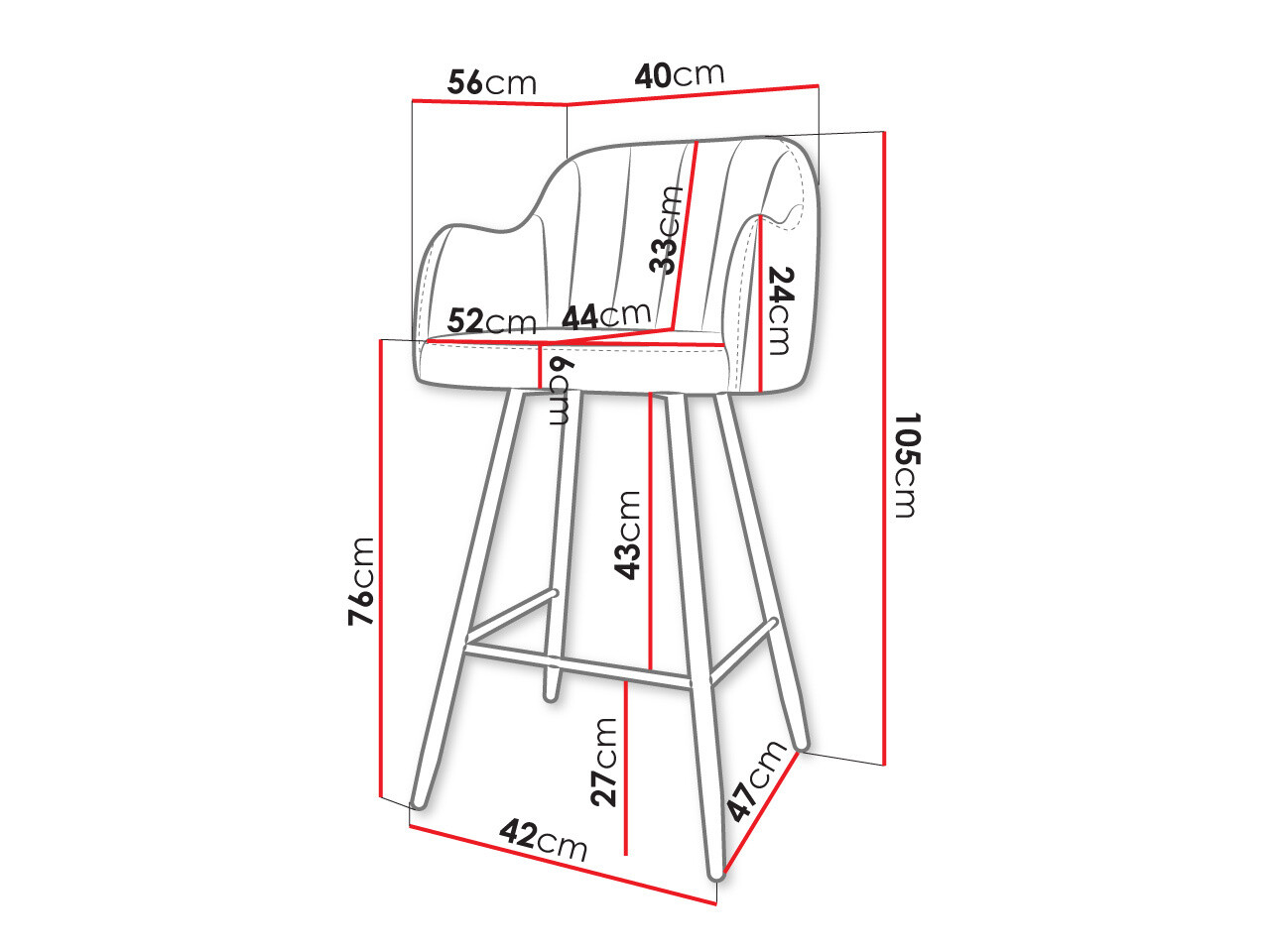 Barstuhl Comfivo Anser I (Magic Velvet 2250)