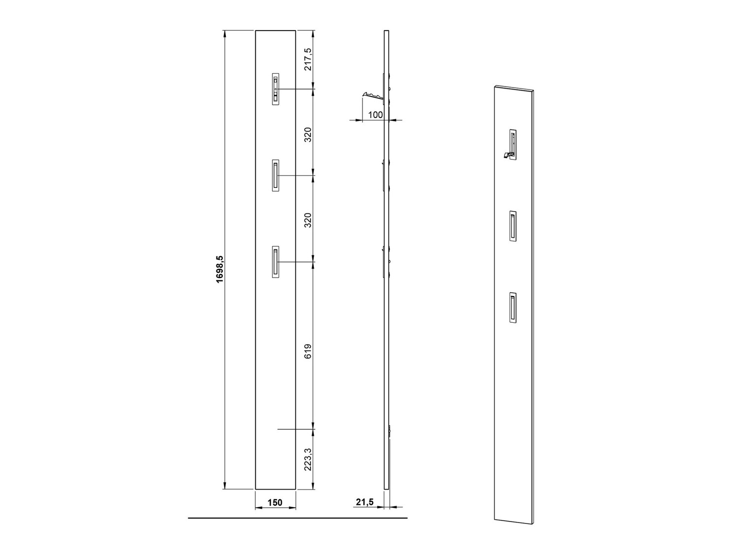 Flurgarnitur Cirsale 104 (Graphit + Navarra eichenholzoptik)