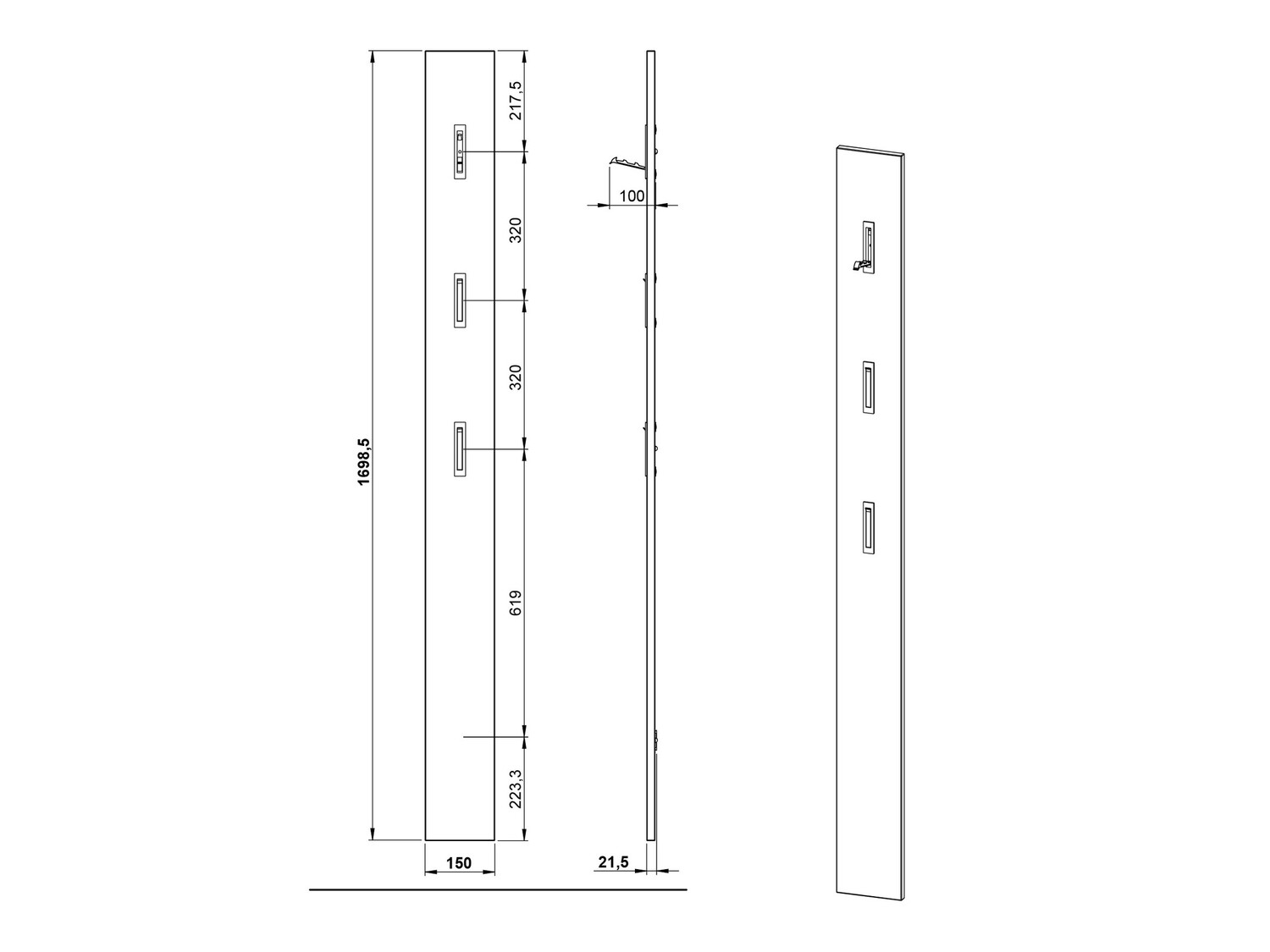 Flurgarnitur Cirsale 109 (Graphit + Navarra eichenholzoptik)