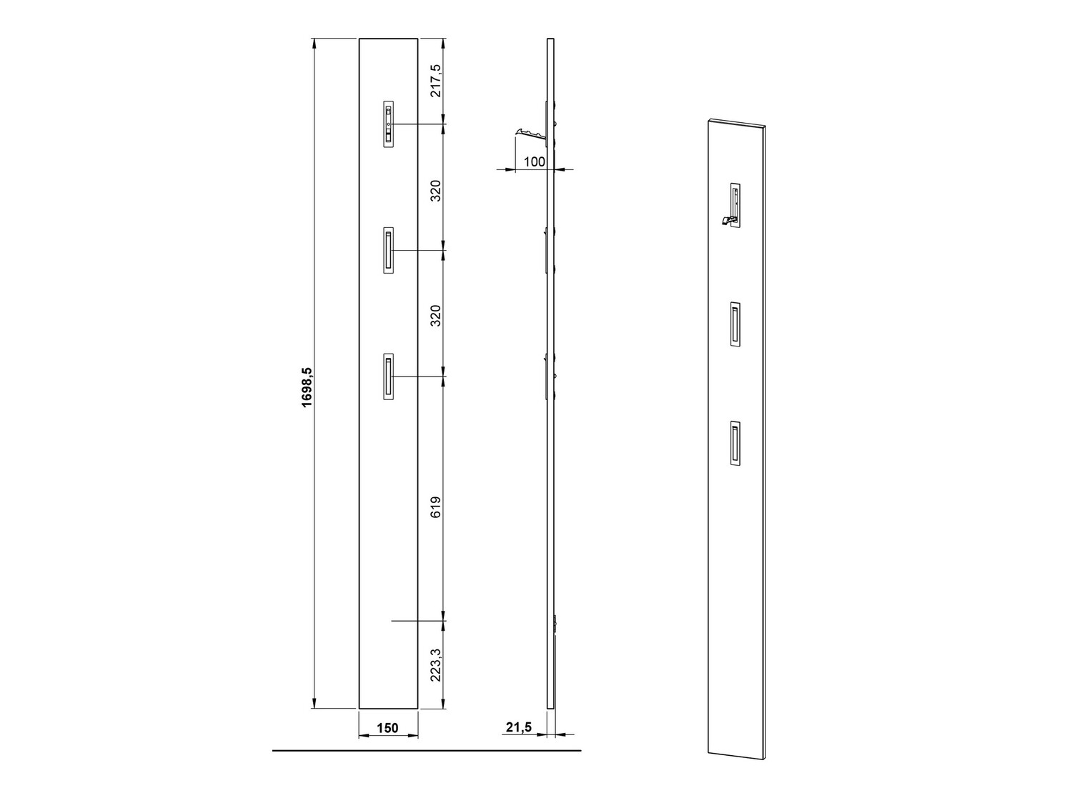 Flurgarnitur Cirsale 109 (Staubiges Grün + Navarra eichenholzoptik)