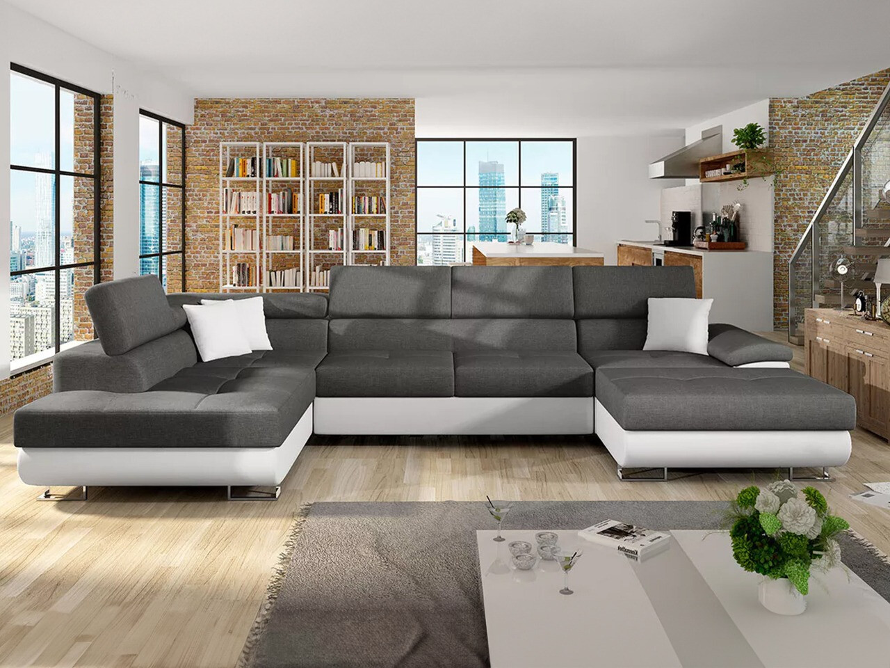 Ecksofa Comfivo Ruta IV (Soft 017 + Lux 06 + Soft 017)
