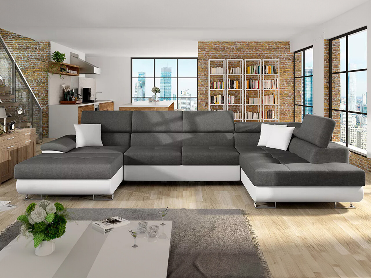 Ecksofa Comfivo Ruta IV (Soft 017 + Lux 06 + Soft 017)