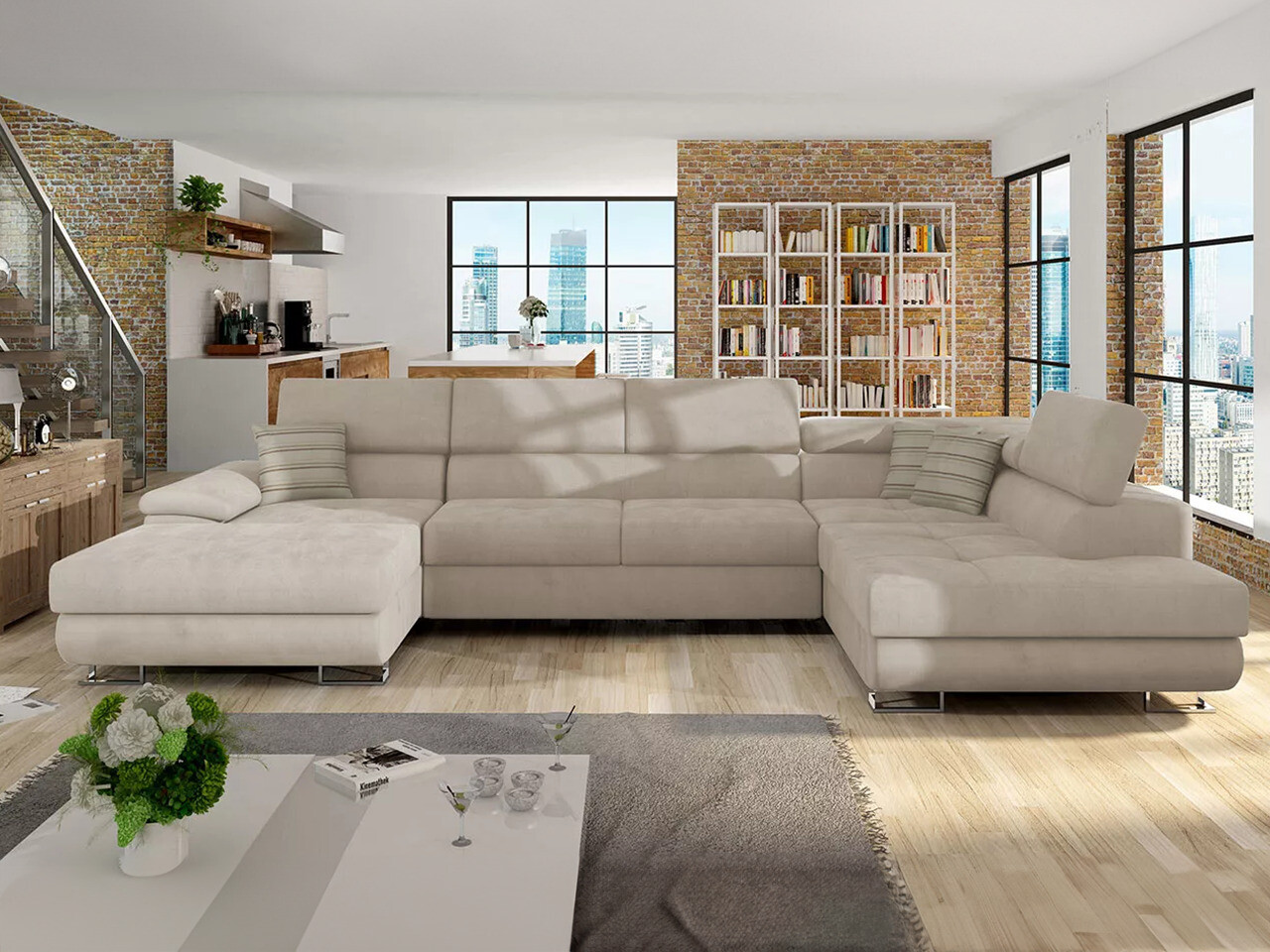 Ecksofa Comfivo Ruta IV (Uttario Velvet 2979 + Senegal 825)