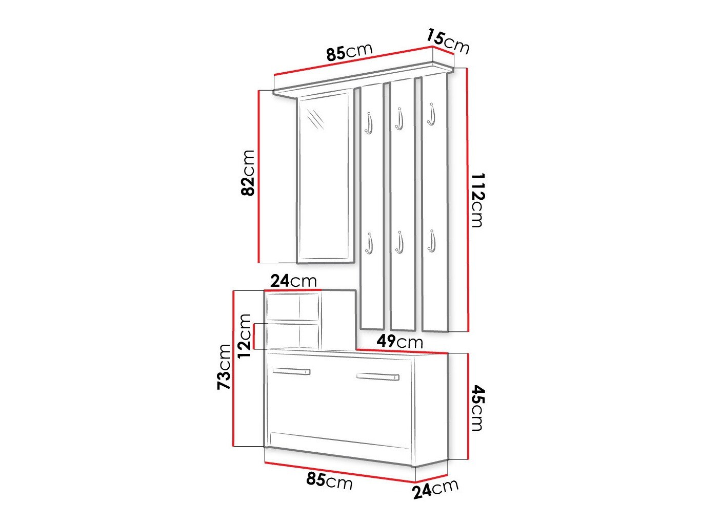 Flurgarnitur Candum (Sonoma Eichenholzoptik)