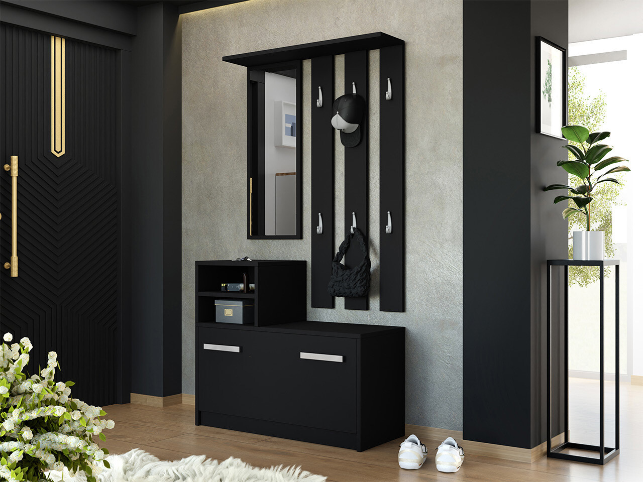 Flurgarnitur Mandeville 100 (Schwarz)