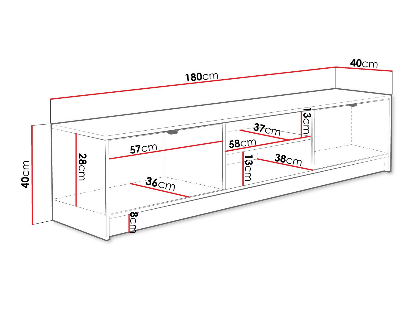 TV-Möbel Comfivo Papilio I (Schwarz)