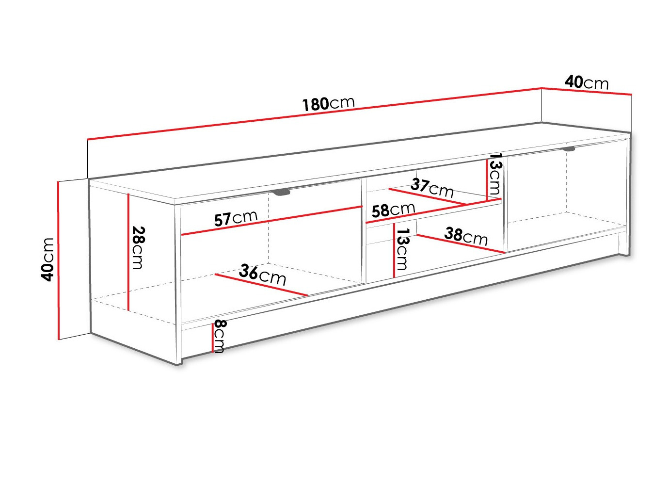 TV-Möbel Comfivo Papilio I (Weiß)