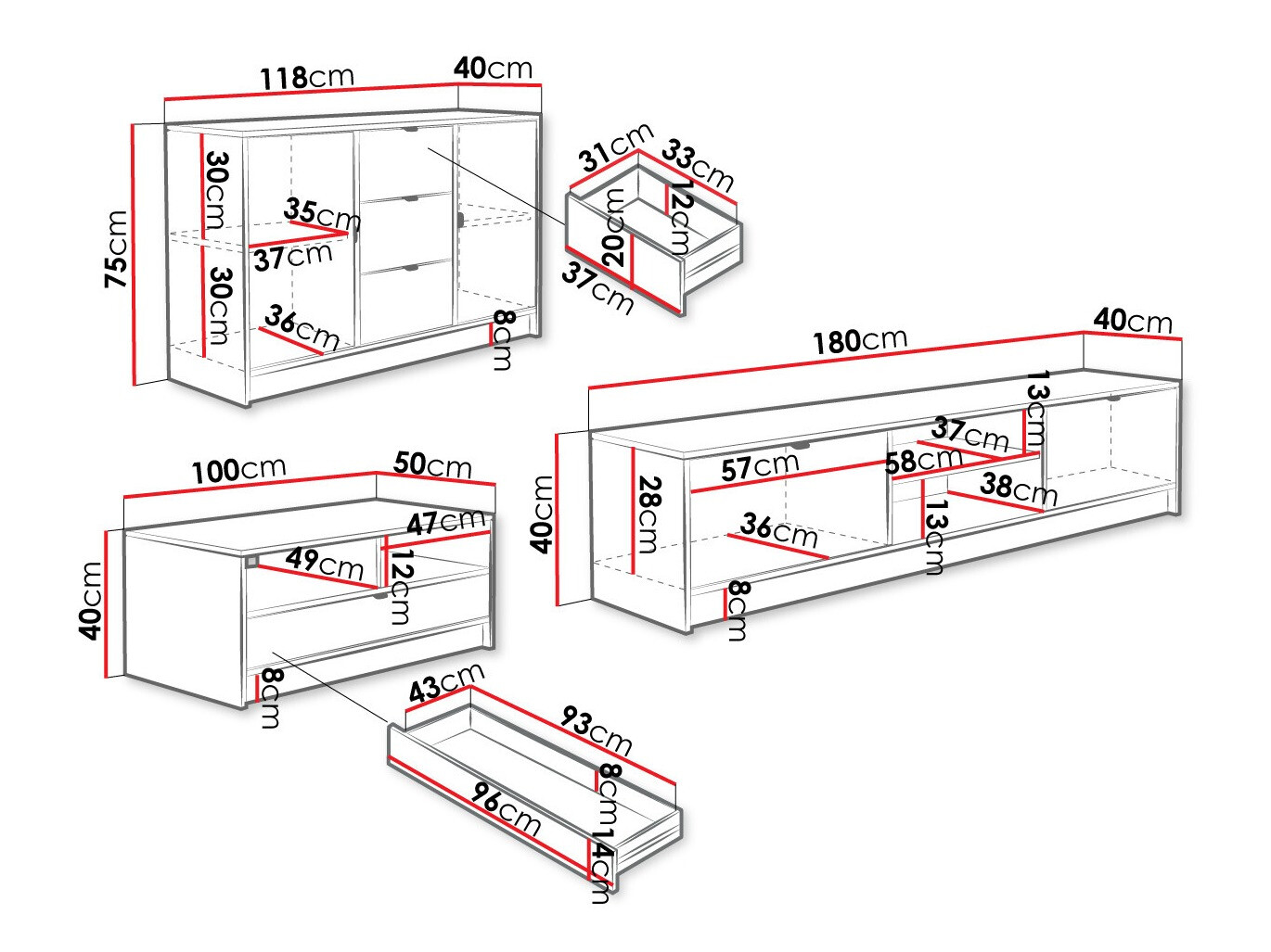 Wohnzimmer-Sets Comfivo Papilio I (Schwarz)