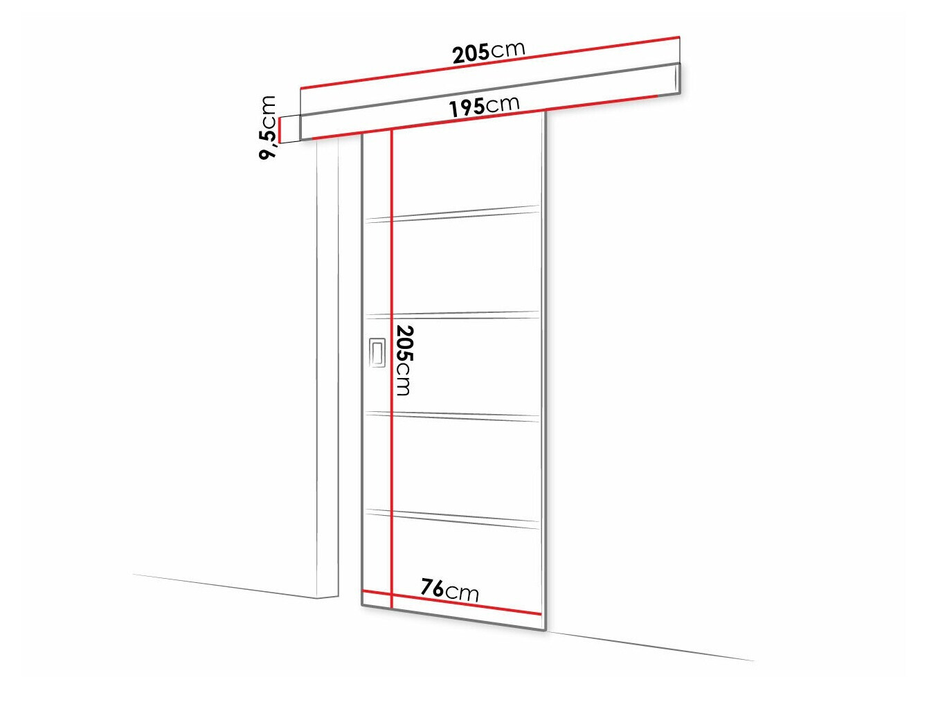Schwebetür Dover 214 (Esche dunkel)