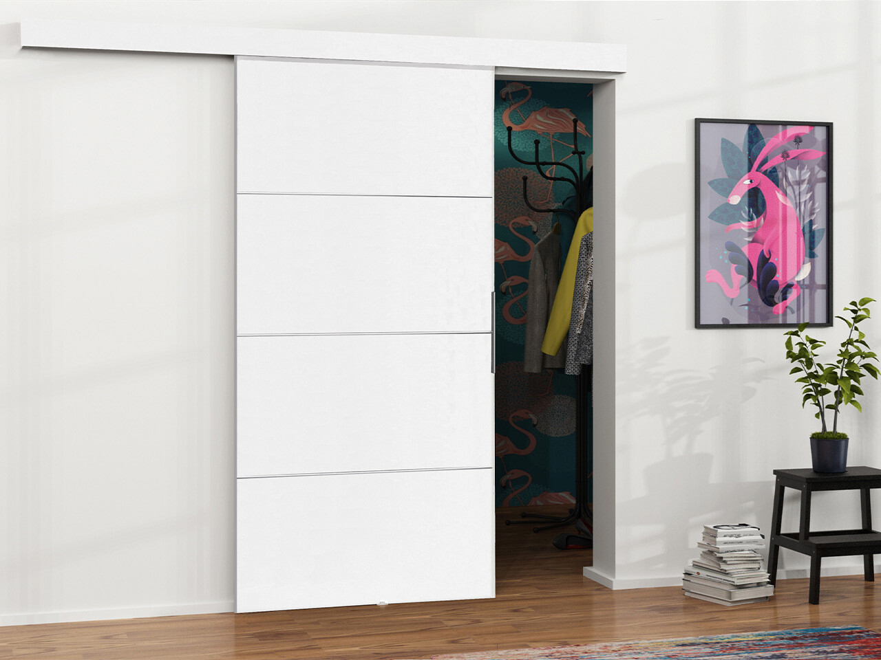 Schwebetür Dover 216 (Weiß)