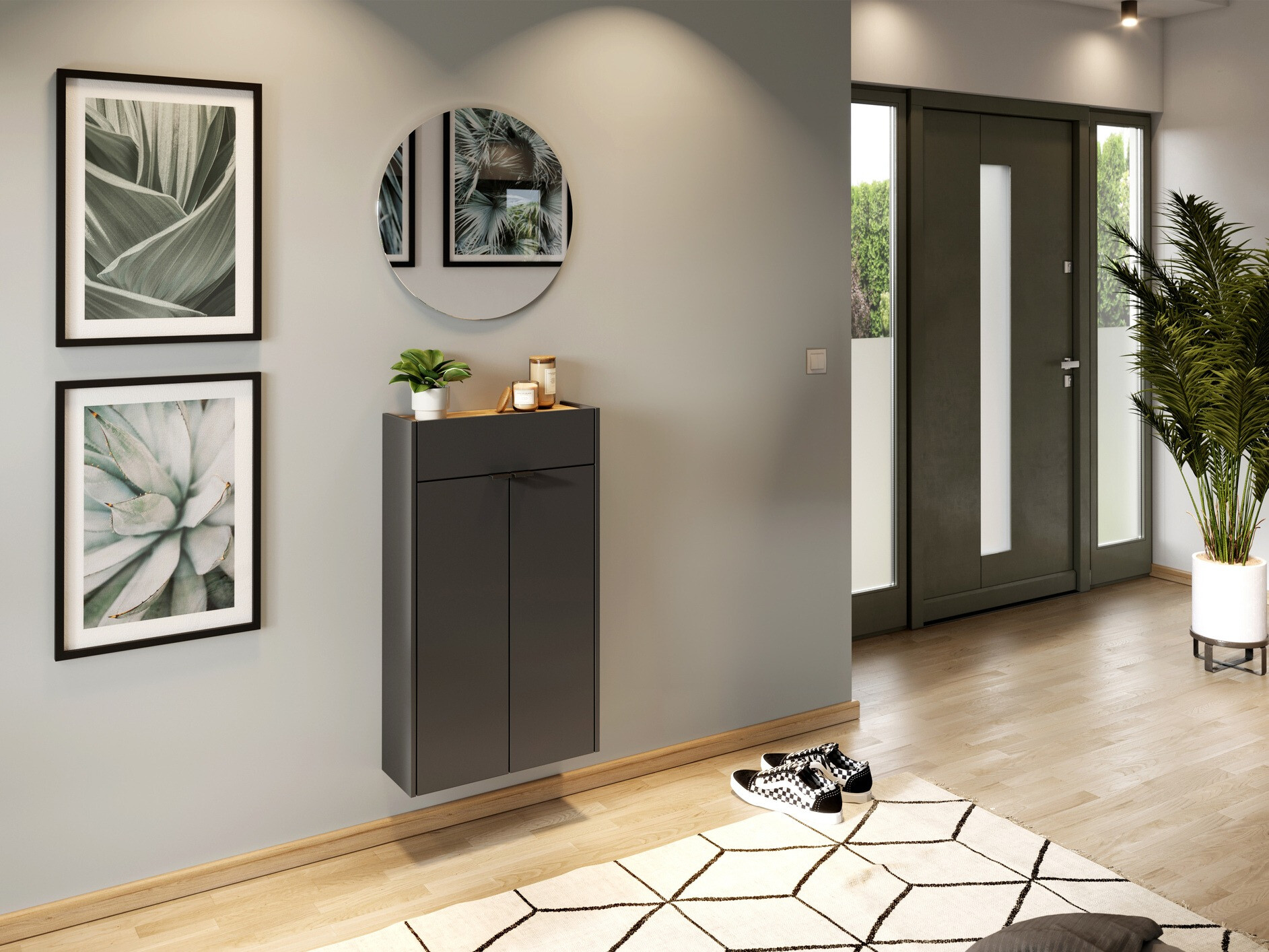 Flurgarnitur Cirsale 104 (Graphit + Navarra eichenholzoptik)