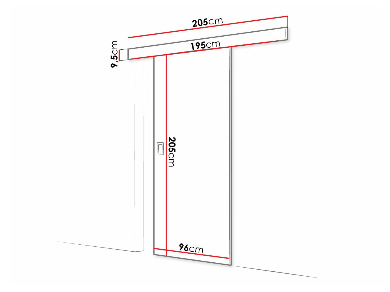 Schwebetür Dover 169 (Weiß)